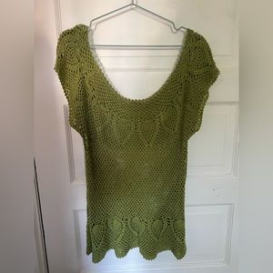 Crochet shirt/beach cover up! Could fit a small or a medium. A bit long